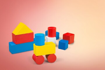Children's toys on a pastel background. The concept of education