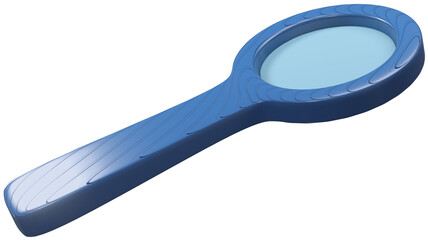 3D illustration rendering measuring device magnifying glass or loupe on a transparent background