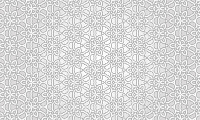 Seamless repeat geometric flower line design illustration