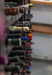 Fototapeta na wymiar Wine cellar with bottles of wine