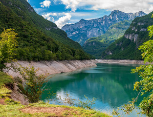 Lake in mountain Dolomiti Italy