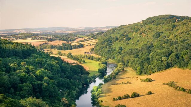 England, UK- Symonds Yat Rock view point in the Forest of Dean- timelapse 