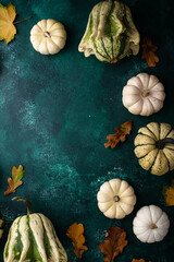 Autumn fall background with pumpkins