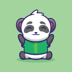 cute mascot icon panda character