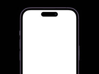 Mockup of expensive modern frameless phone background with the blank white display on a black background. 3d render. Phone of the future. 