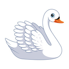 Obraz premium Bird White Swan Cartoon Illustration