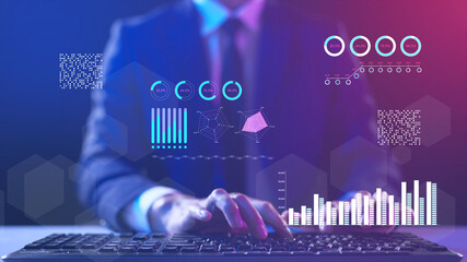 Secure payment online digital wallet, mobile wallet safety, business man with computer VPN virtual private network internet cyber security cyber crime protection.