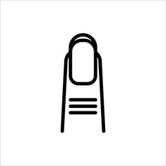 Nail icon. Manicure. Beauty salon. Nail polish. Vector icon isolated on white background.