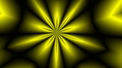 abstract psychodelic background yellow star on black