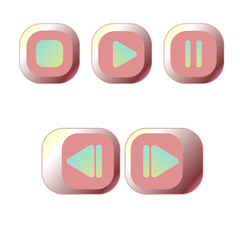 Pink set of buttons with arrows