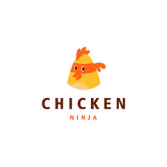 fried chicken food premium logo mascot ninja