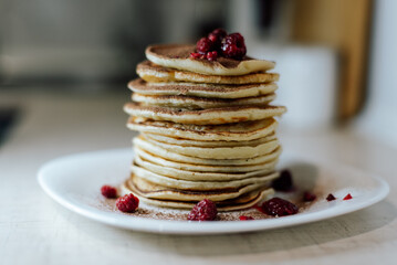 stack of pancakes with syrup