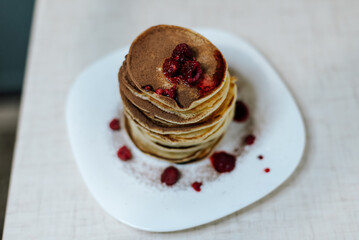 raspberry cheesecake on a plate
