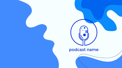 ABSTRACT TEMPLATE PODCAST MICROPHONE FLAT COLOR LIQUID DESIGN BACKGROUND WITH COPY SPACE AREA VECTOR. GOOD FOR COVER DESIGN, BANNER, WEB,SOCIAL MEDIA