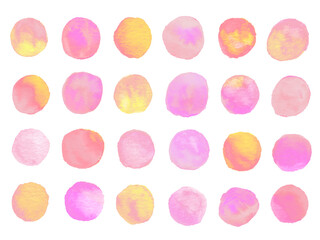 Colorful watercolor drops - hand painted - Set