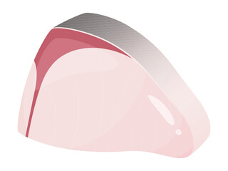 皮なしの鰤の切り身のイラスト