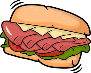 Ham Cheddar Cheese Ciabatta Sandwich	
