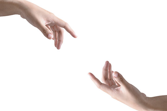 two hands reaching together png image