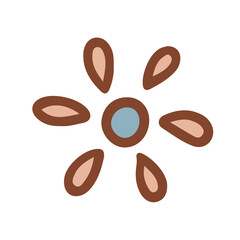 Retro groovy flower. Collection of different flowers in a hippie style. Vector boho illustration isolated on a light background