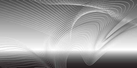 Naklejka premium Grey background with white and black lines