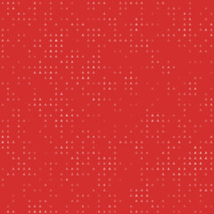 Abstract seamless geometric pattern. Mosaic background of white triangles. Evenly spaced small shapes of different color. Vector illustration on red background