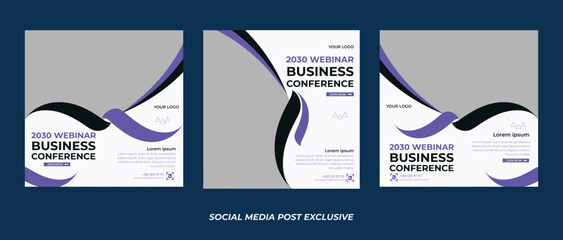 Business conference meeting social media post banner design template	