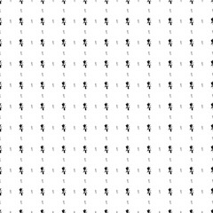 Square seamless background pattern from geometric shapes are different sizes and opacity. The pattern is evenly filled with black carnivorous plant symbols. Vector illustration on white background