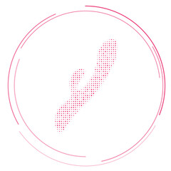The sex toy symbol filled with pink dots. Pointillism style. Vector illustration on white background
