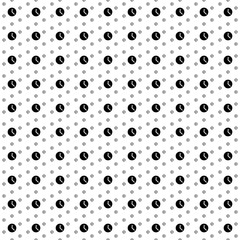Square seamless background pattern from black time symbols are different sizes and opacity. The pattern is evenly filled. Vector illustration on white background