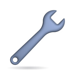 3d rendering setting tools icon. Illustration with shadow isolated on white.