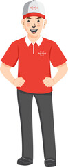 Fast food workers Flat style character