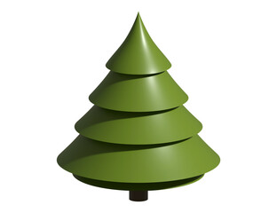 Christmas tree holiday decoration. 3D rendering abstract fir for new year celebration.