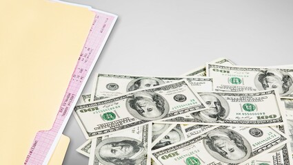 The Inflation concept with papers and money banknotes