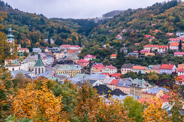Banska Stiavnica, Slovakia-  autumn in the beautiful historic mining town of Banská Štiavnica, an...
