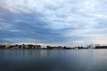 lake ciuperca tulcea romania evening view