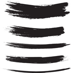 Black brush stroke set isolated on background. Collection of trendy brush stroke vector for black ink paint, grunge backdrop, dirt banner, watercolor design and dirty texture. Brush stroke vector