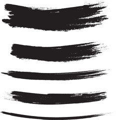 Black brush stroke set isolated on background. Collection of trendy brush stroke vector for black ink paint, grunge backdrop, dirt banner, watercolor design and dirty texture. Brush stroke vector