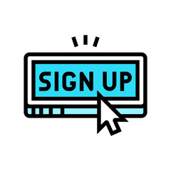 sign up registration color icon vector. sign up registration sign. isolated symbol illustration
