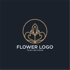 flower line art logo design