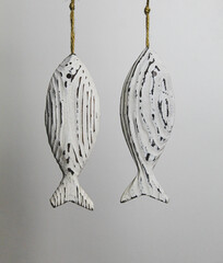 christmas decoration fish on a white background