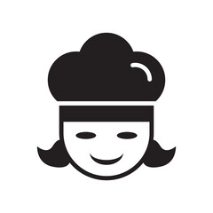 Chef Hat Master Icon Vector Illustration Flat Design Trendy