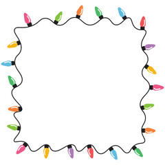 Obraz premium Christmas lights string isolated on white background vector