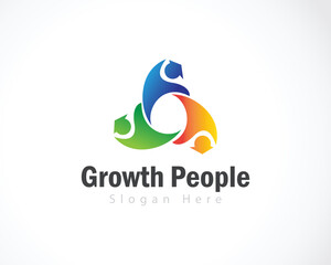 growth people logo design creative education ideas arrow design icon abstract color modern progress