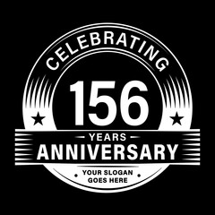 156 years anniversary celebration design template. 156th logo vector illustrations. 