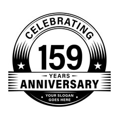 159 years anniversary celebration design template. 159th logo vector illustrations. 