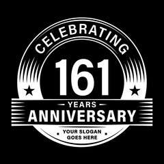 161 years anniversary celebration design template. 161st logo vector illustrations. 