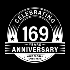 169 years anniversary celebration design template. 169th logo vector illustrations. 