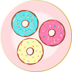Donuts isolated vector illustration for design card or poster