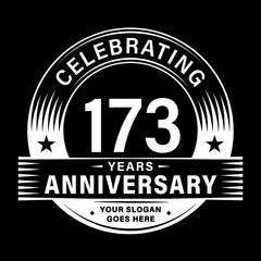 173 years anniversary celebration design template. 173rd logo vector illustrations. 