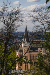 Beautifull view of Richards castle on andrew`s descent in Kiev